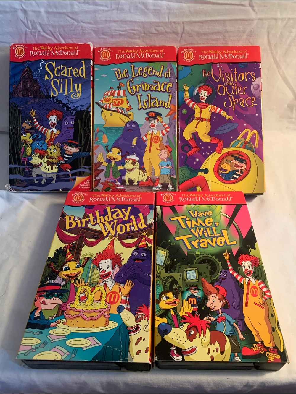 Vintage 1998 and 2001 The Wacky Adventures of Ronald McDonald VHS Tapes